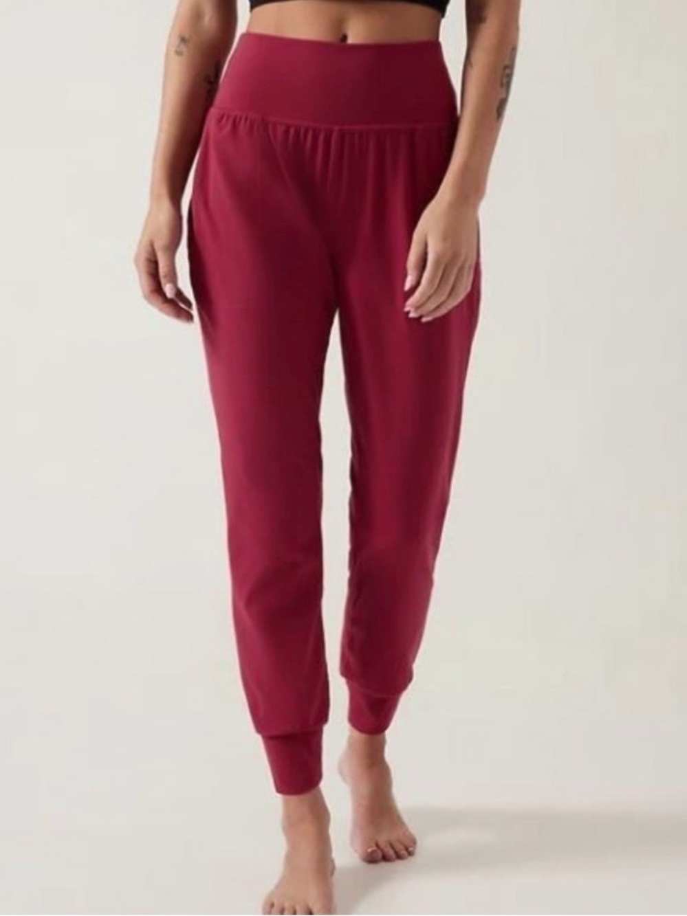 Athleta Red Ultra High Rise Elation Crop Jogger Pants